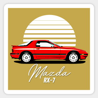 Mazda RX-7 / Retro 80s Japanese Sports Car Fan Art Sticker